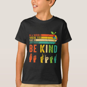 T-shirt Soyez Gentil Autisme Asl Mains Signe Maman Enseign