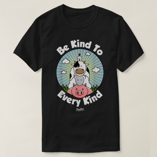T-shirt Soyez gentil avec chaque sorte de végétalien végét (Design devant)