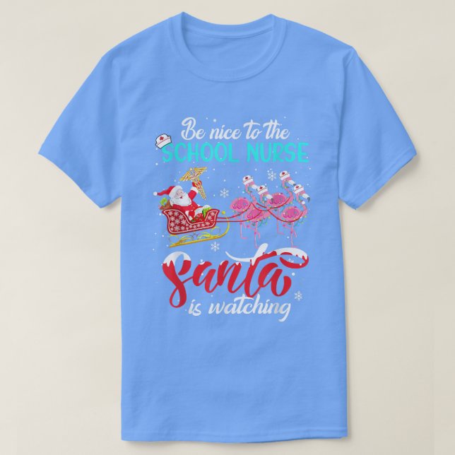 T-shirt Soyez Gentil Avec L'École Infirmière Père Noël Reg (Design devant)