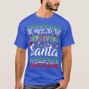 T-shirt Soyez Gentil De Skydiving Père Noël Regarde Skydiv