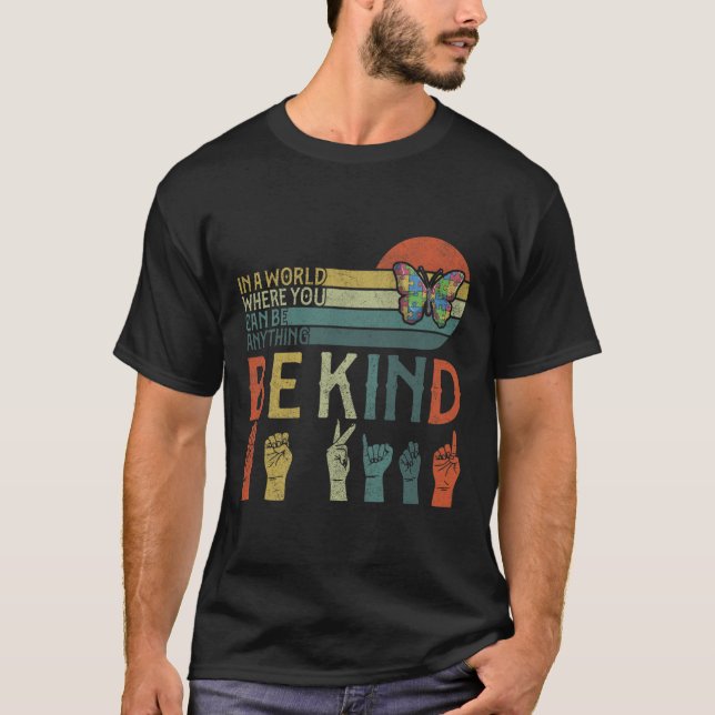 T-shirt Soyez gentil en ASL  (Devant)