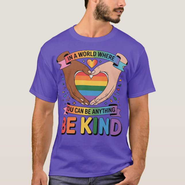 T-shirt Soyez gentil LGBTQ Rainbow Heart Unity & Pride Des (Devant)