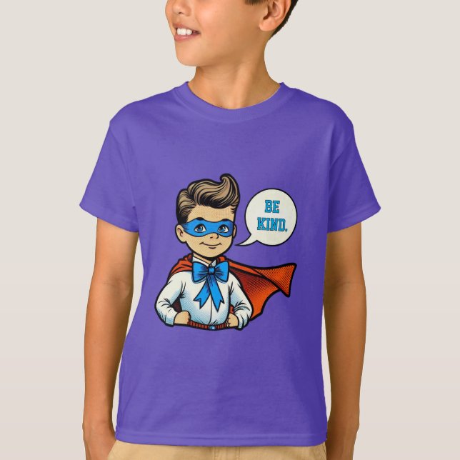 T-Shirt "Soyez Gentil" pour Garçons avec Message P (Devant)
