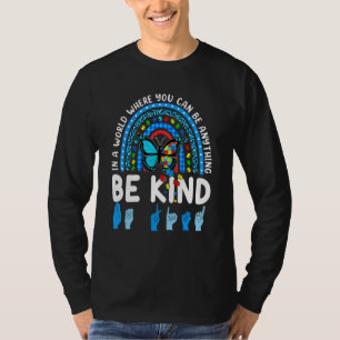 T-shirt Soyez gentil Rainbow Kindness Blue Sensibilisation