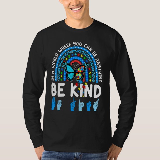 T-shirt Soyez gentil Rainbow Kindness Blue Sensibilisation (Devant)