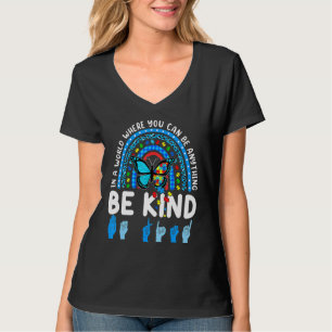 T-shirt Soyez gentil Rainbow Kindness Blue Sensibilisation