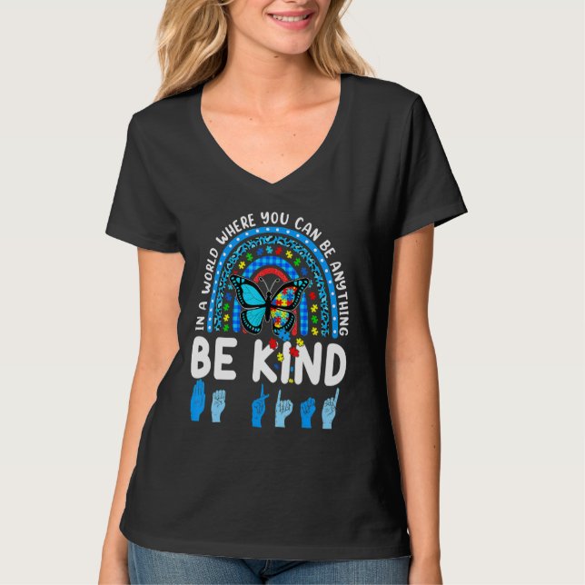 T-shirt Soyez gentil Rainbow Kindness Blue Sensibilisation (Devant)