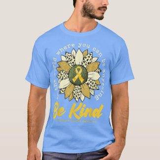 T-shirt Soyez gentil Tournesol Or Enfance Cancer Sensibili