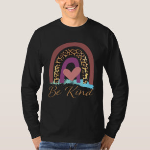 T-shirt Soyez Gentille Femme Mignon Arc-en-ciel Léopard Gr