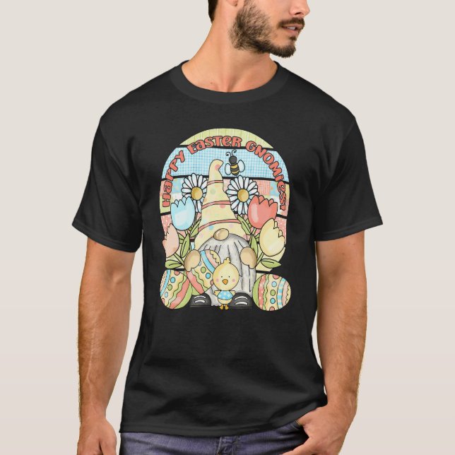 T-shirt Soyez heureux Dy Gnome Jour de Pâques Chrétien Bun (Devant)