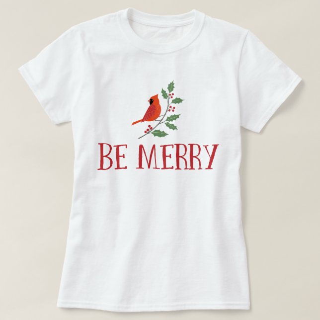 T-shirt Soyez Joyeux Noël cardinal (Design devant)