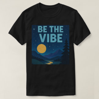 T-shirt “Soyez La Vibration” Rétro Crayon Paysage Nocturne