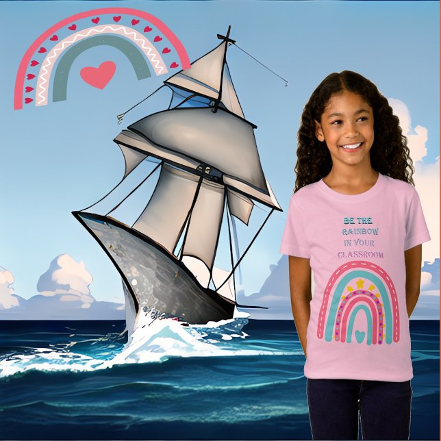 T-Shirt Soyez l'arc-en-ciel dans votre classe Valentines D (Be The Rainbow in Your Classroom Valentines Day T-Shirt)