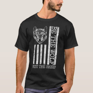 T-shirt Soyez Le Loup Pas Le Mouton États-Unis Drapeau Ant