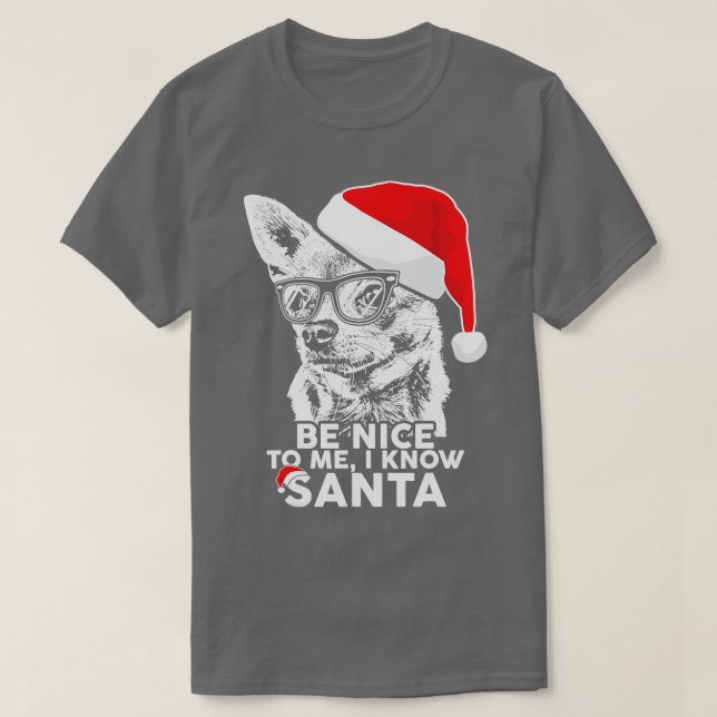 T-shirt Soyez Nice Chihuahua Noël Funny Noël (Design devant)