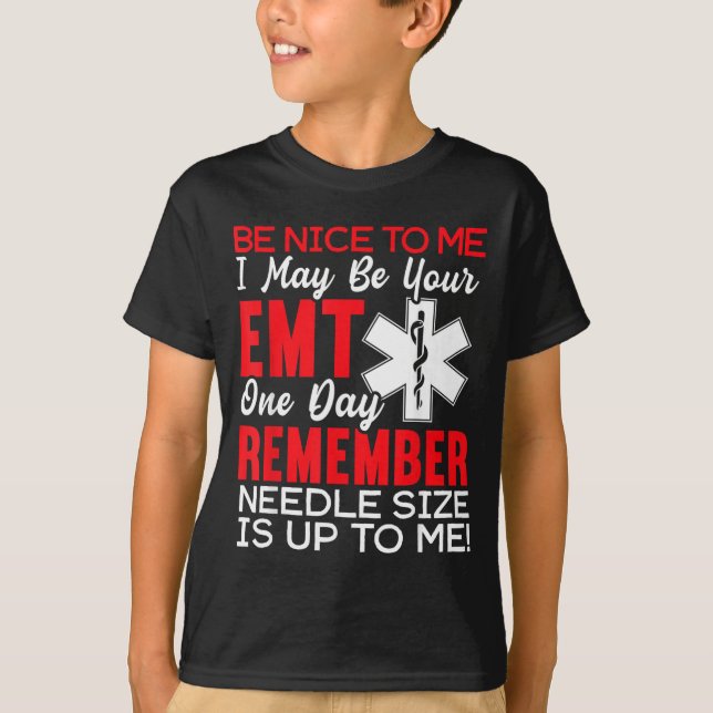 T-shirt Soyez Sympa avec les Blagues des Techniciens Médic (Devant)