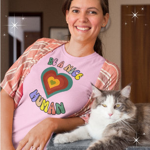 T-shirt Soyez un gentil Humain BOHO Heart Graphisme