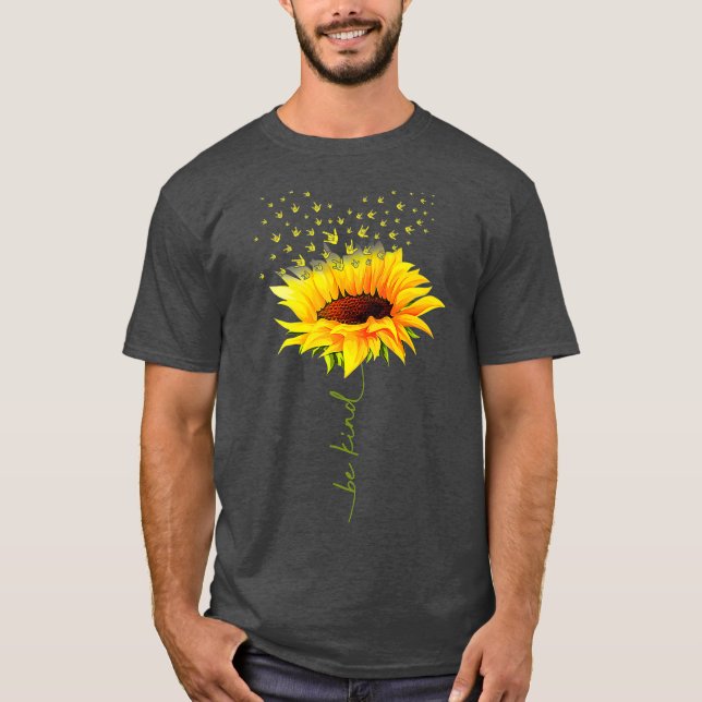 T-shirt Soyez un peu Hippie tournesol Je vous aime Sourd A (Devant)
