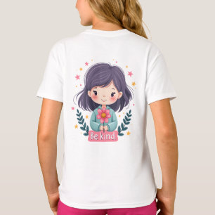 T-shirt Soyez une fille mignonne avec l'art positif Fleur