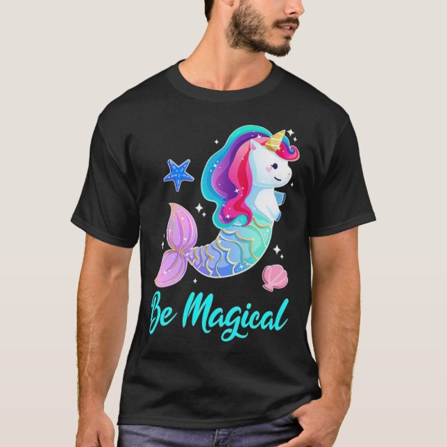 T-shirt Soyez une sirène magique Équipe de licorne Mermico (Devant)
