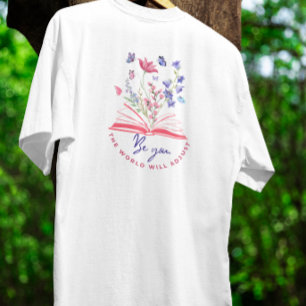 T-shirt Soyez vous-même, Boho Wildflower et Livre