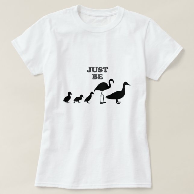 T-shirt Soyez Vous-Même Canards Flamant rose Silhouette Ch (Design devant)