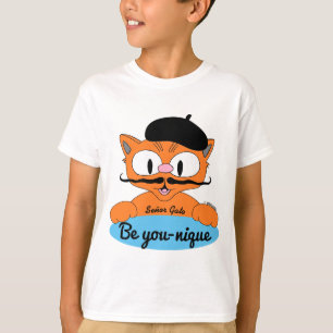 T-shirt Soyez Vous-Unique (Soyez unique) Chat à la moustac