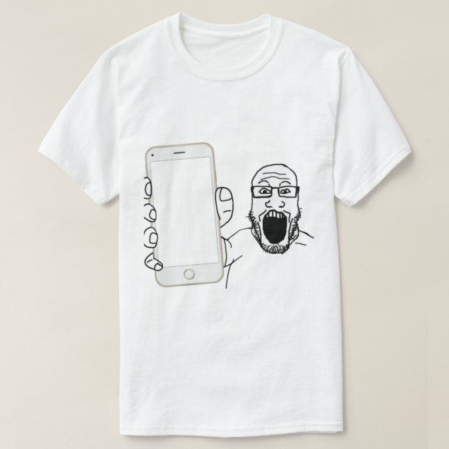 T-shirt Soyjak Montre Son Téléphone (Design devant)