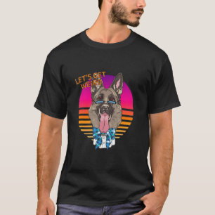 T-shirt Soyons Bizarres Berger Allemand Hipster Avec Lune
