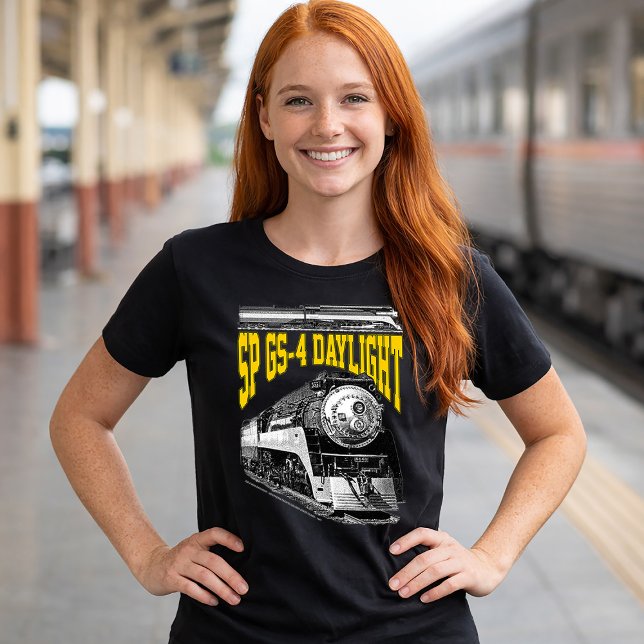 T-shirt SP GS-4 Daylight Steam Locomotive. 4449 Train (SP GS-4 Daylight Steam Locomotive. 4449 Train. Women Basic Black T-Shirt)