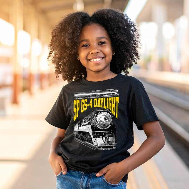T-shirt SP GS-4 Daylight Steam Locomotive. 4449 Train (SP GS-4 Daylight Steam Locomotive. 4449 Train. Girl Basic Black T-Shirt)
