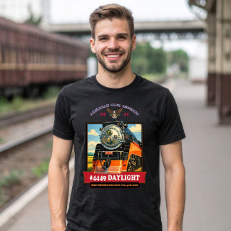 T-shirt SP GS-4 Daylight Steam Locomotive Vintage Poster