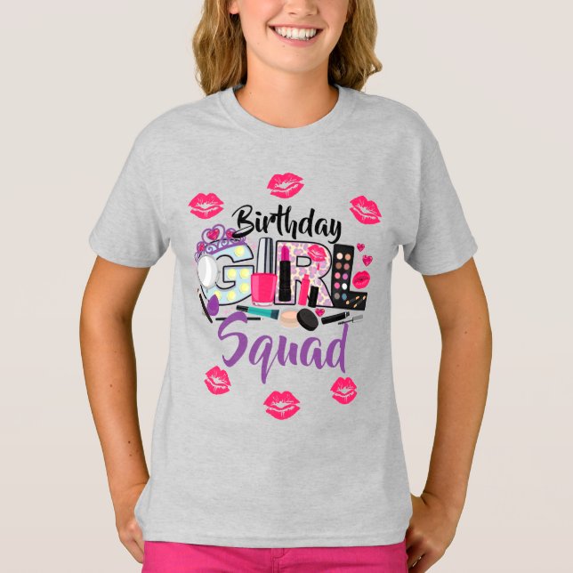 T-shirt Spa maquillage Squad Anniversaire fille (Devant)