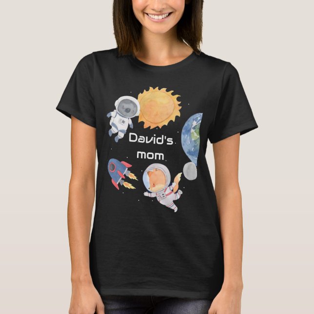 T-shirt Space Adventure : Planètes et astronautes maman's (Devant)