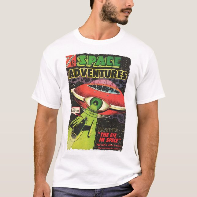 T-shirt Space Adventures Comic Blink Vintage (Devant)