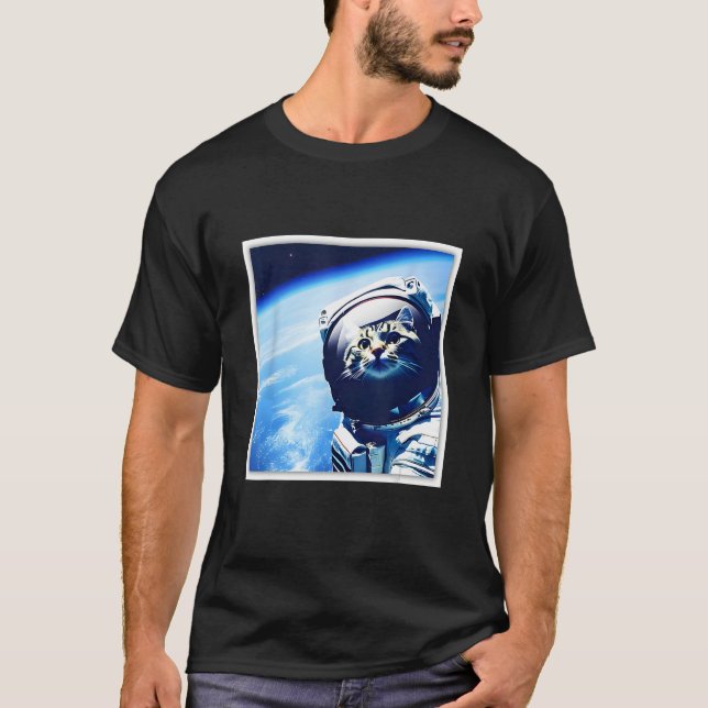 T-shirt space astronaut cat (Devant)