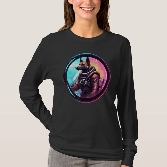 T-shirt Space Belgian Malinois Dog Mom Dad Belgian Malinoi (Devant)