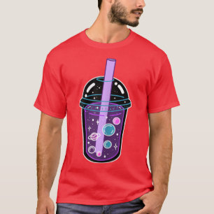 T-shirt Space Boba Thé Buble Thé japonais Anime Kawaii Cu