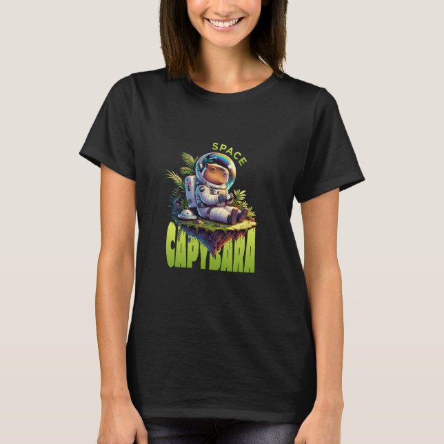 T-shirt Space Capybara Funny Sarcastic Cosmos Animal Capy (Devant)