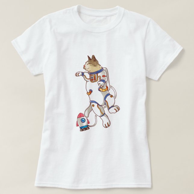 T-shirt Space Cat (Design devant)