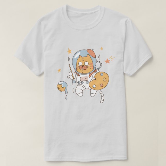 T-shirt Space Cat (Design devant)