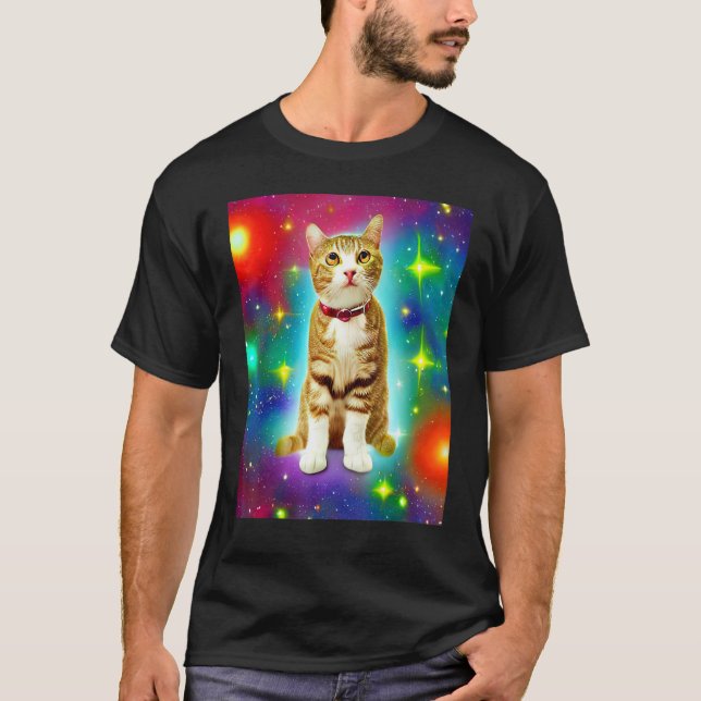 T-shirt Space Cat Kitty Kitten In Cat Style (Devant)