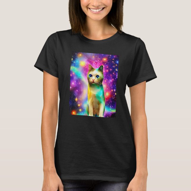 T-shirt Space Chat Kitty Kitten En Style Chat 12 (Devant)