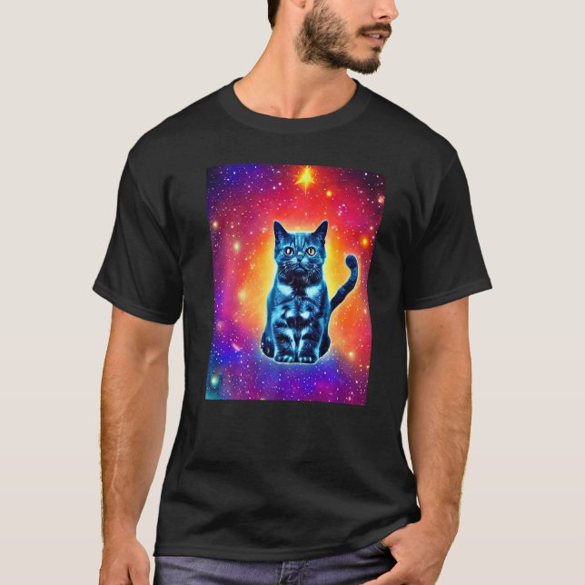 T-shirt Space Chat Kitty Kitten Kitten Style Chat 1 (Devant)