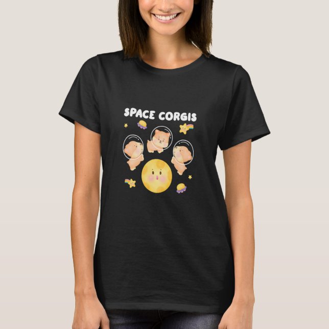 T-shirt Space Corgis Pembroke Welsh Corgi (Devant)