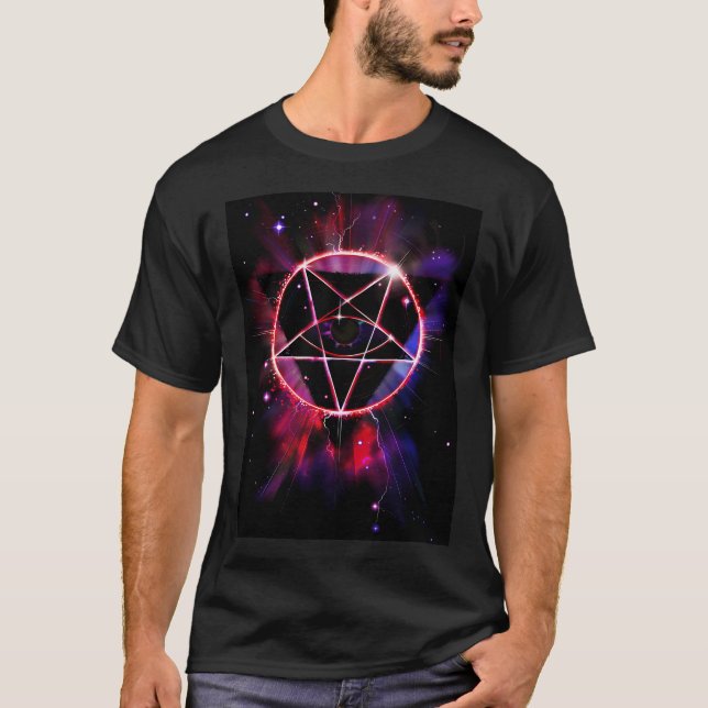 T-shirt Space Demon 2049 - Evil Synthwave Sigil (Devant)