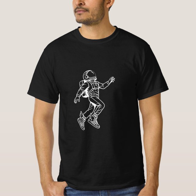 T-shirt Space Kicks: Winged Astronaut Flight (Devant)