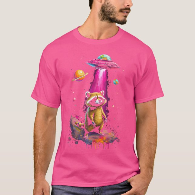 T-shirt Space Raccoon Ufo (Devant)