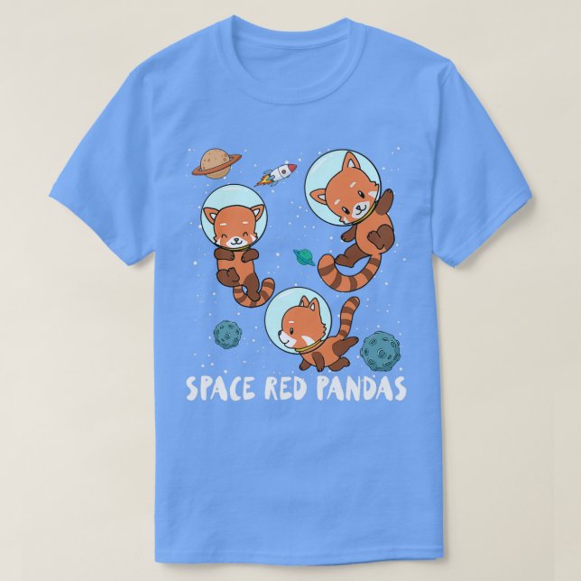T-shirt Space Red Pandas Astronauts vaisseau spatial cadea (Design devant)