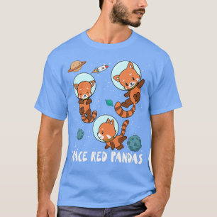 T-shirt Space Red Pandas Astronauts vaisseau spatial cadea
